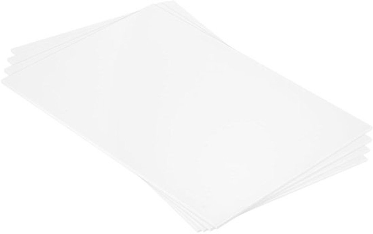 ABS kunststof plaat 30,5 x 20,5 cm - Wit - 4 stuks - Bouwen van modellen DIY - Styreenplaten - Handwerk panelen