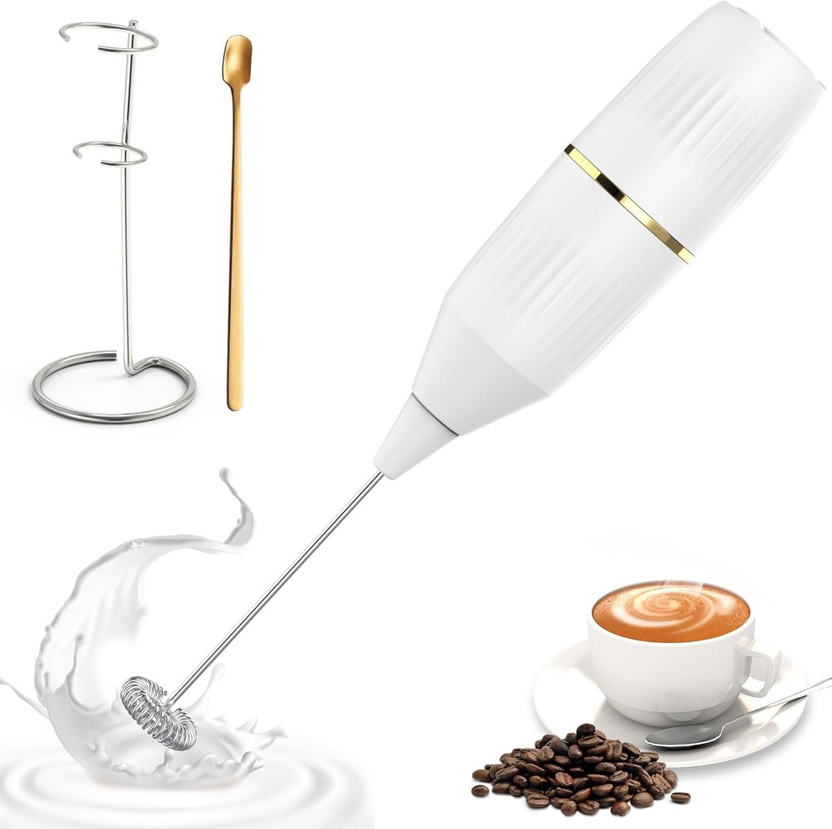 Elektrische Melkopschuimer voor Cappuccino en Latte Macchiato - RVS Garde