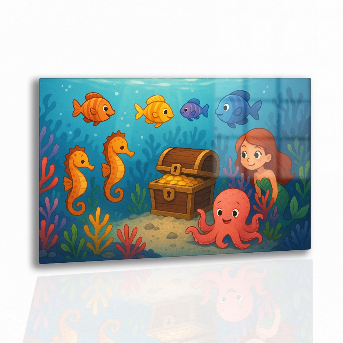 Zeemeermin glasschilderij – acrylglas – 75x50 cm