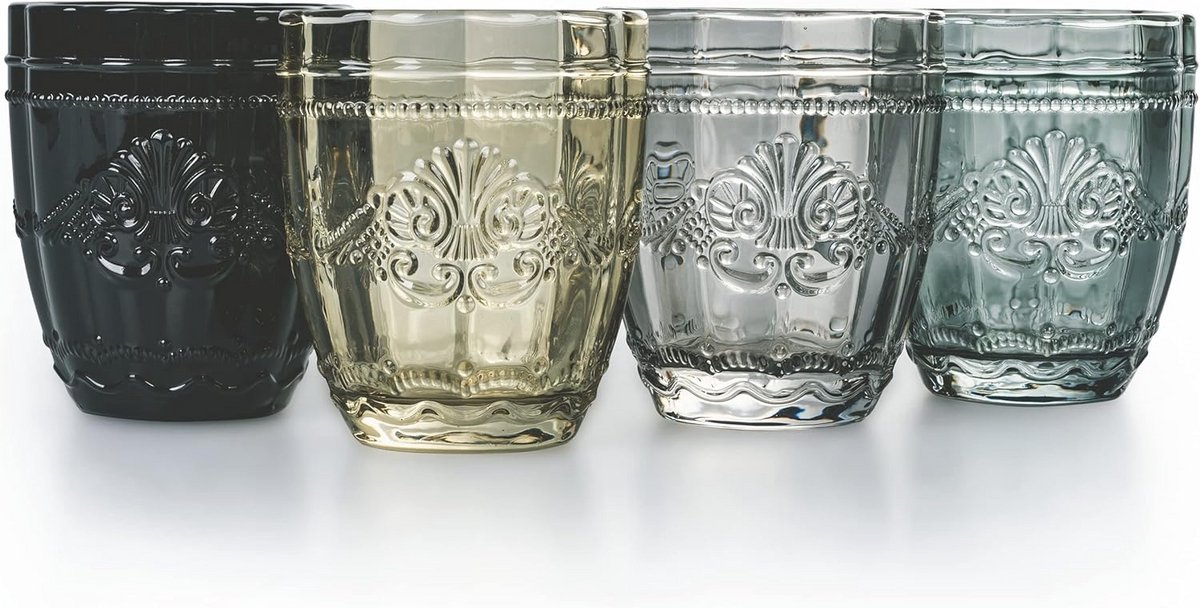 Set van 4 glazen van glas met een inhoud van 265 ml