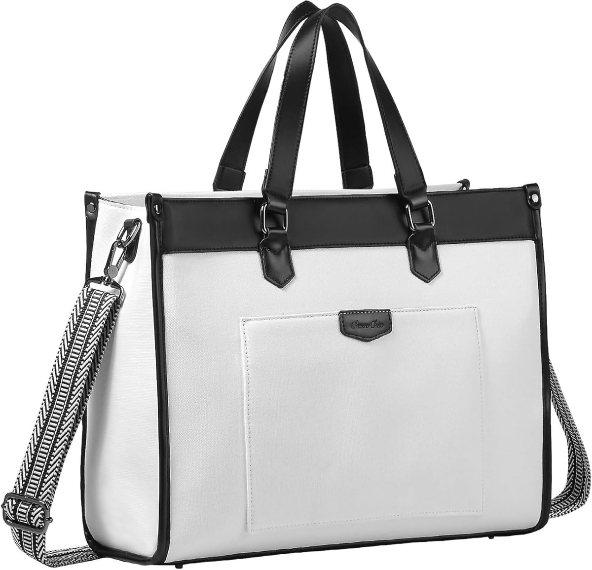 Modieuze Laptop Tas voor Dames - 15.6 Inch Canvas Schoudertas voor Werk en Reizen