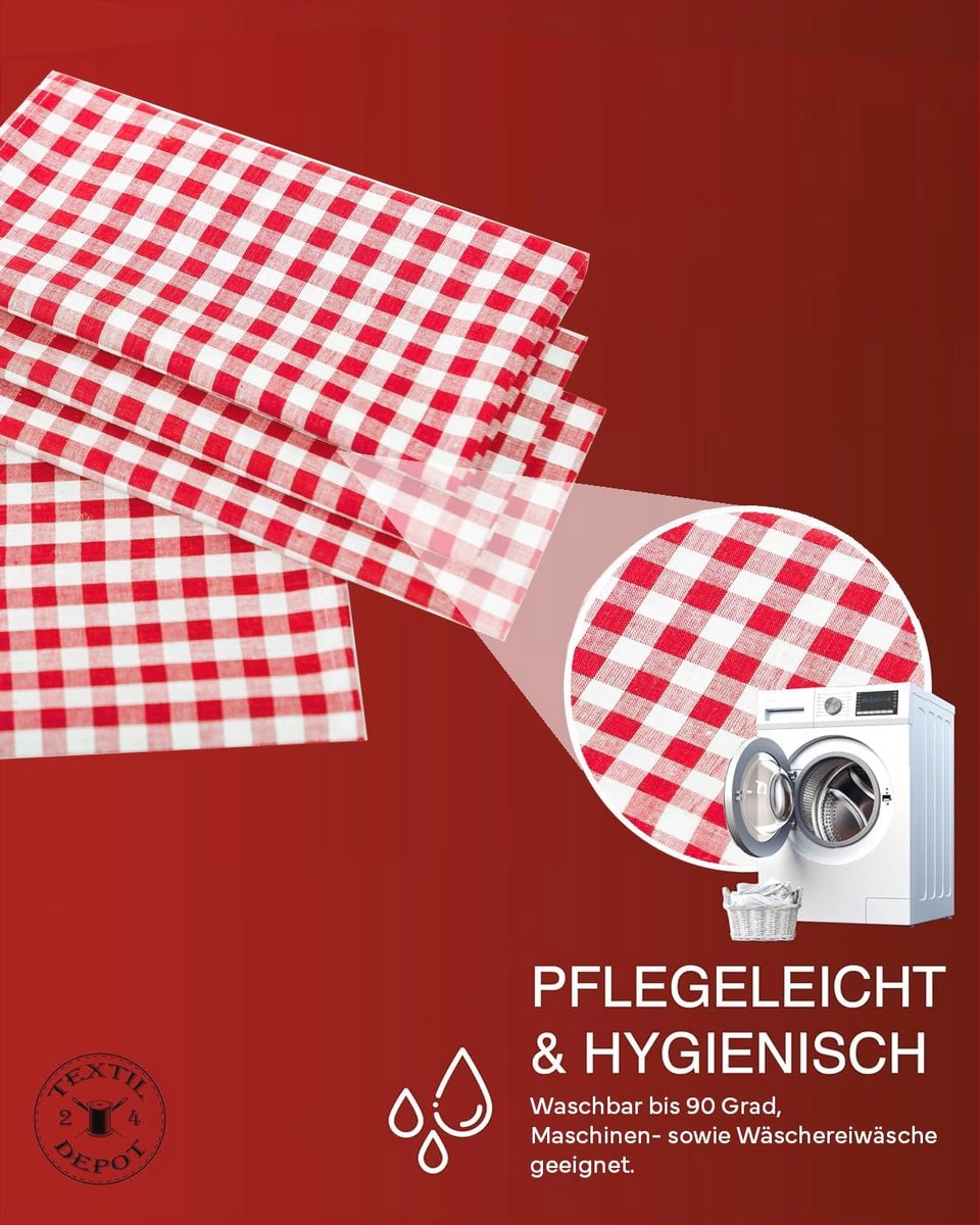 Geruit tafelkleed voor biertafels - 100% katoen - Beschikbaar in diverse kleuren en maten