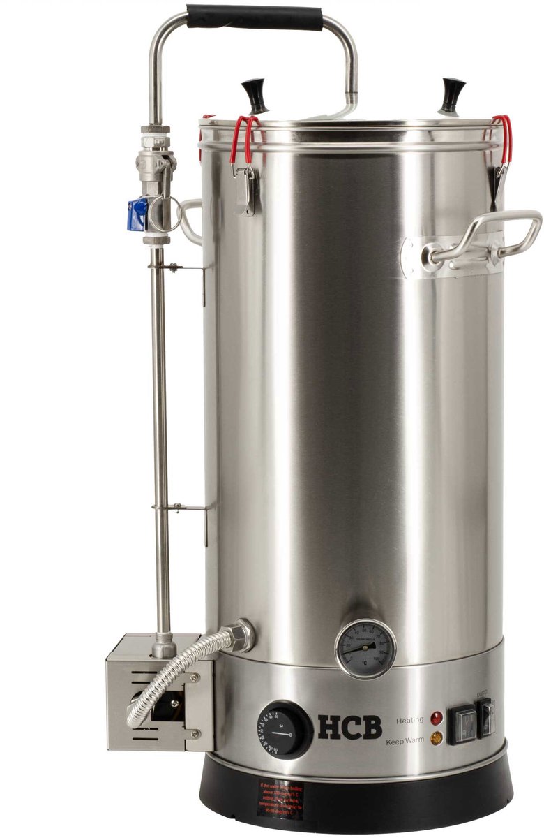 HCB® - Professioneel Bier Brouwsysteem om bier te brouwen- Brouwketel - 29 liter - 230V - RVS / INOX bierbrouwsysteem - 33x39x77.2 cm (DxBxH) - 15 kg - 3167