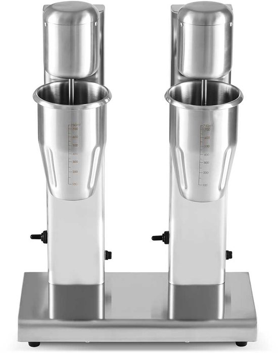 HCB® - Professionele Horeca Milkshakemixer - dubbel - 2 x 750 ml - RVS / INOX Milkshakemaker - 17x35x52 cm (DxBxH) - 6 kg - 9870 van HCB — afbeelding 4