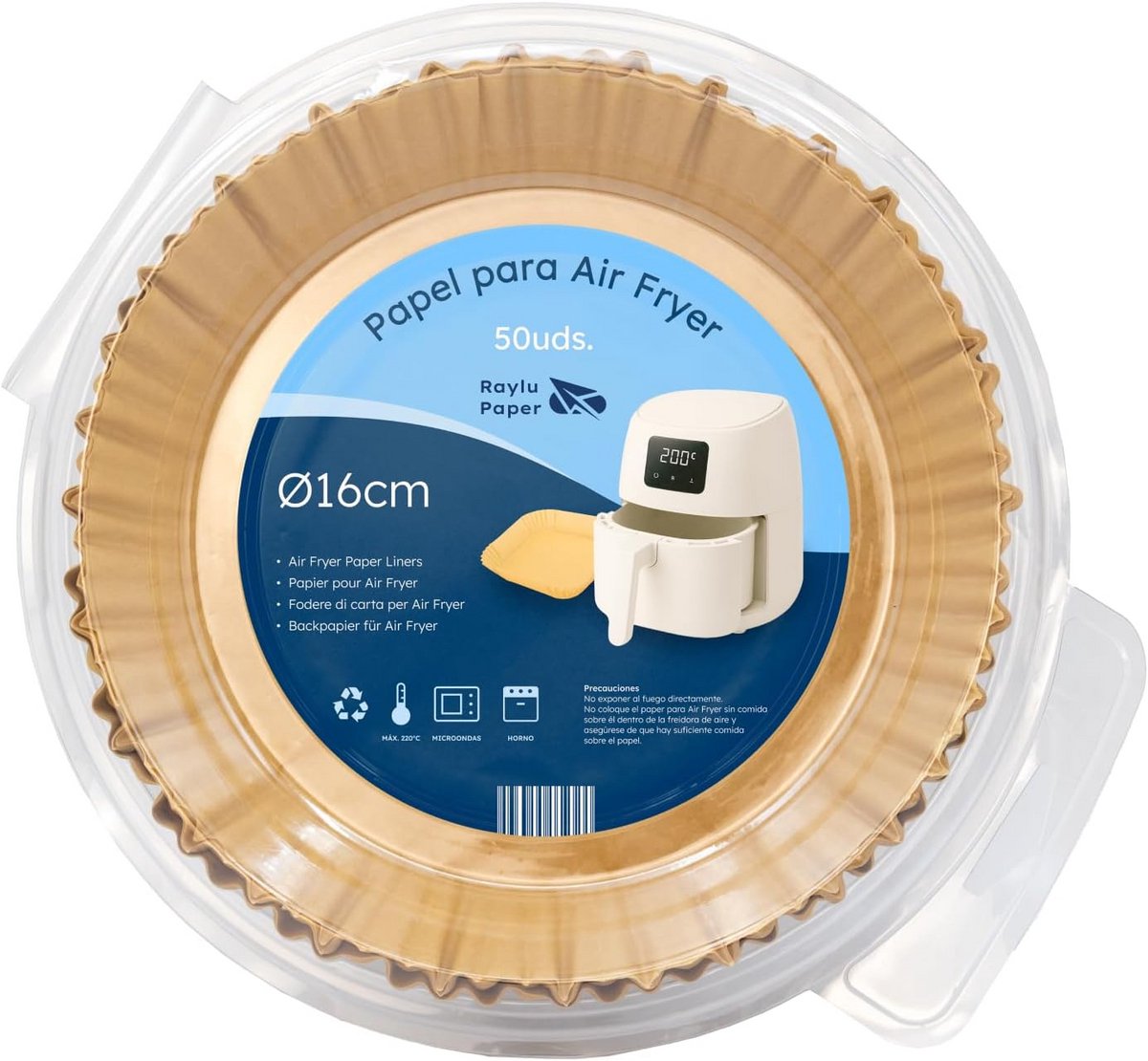 50 Stuks Ronde airfryer bakpapier (16 cm) - Antiaanbaklaag voor Airfryer, Oven & Magnetron