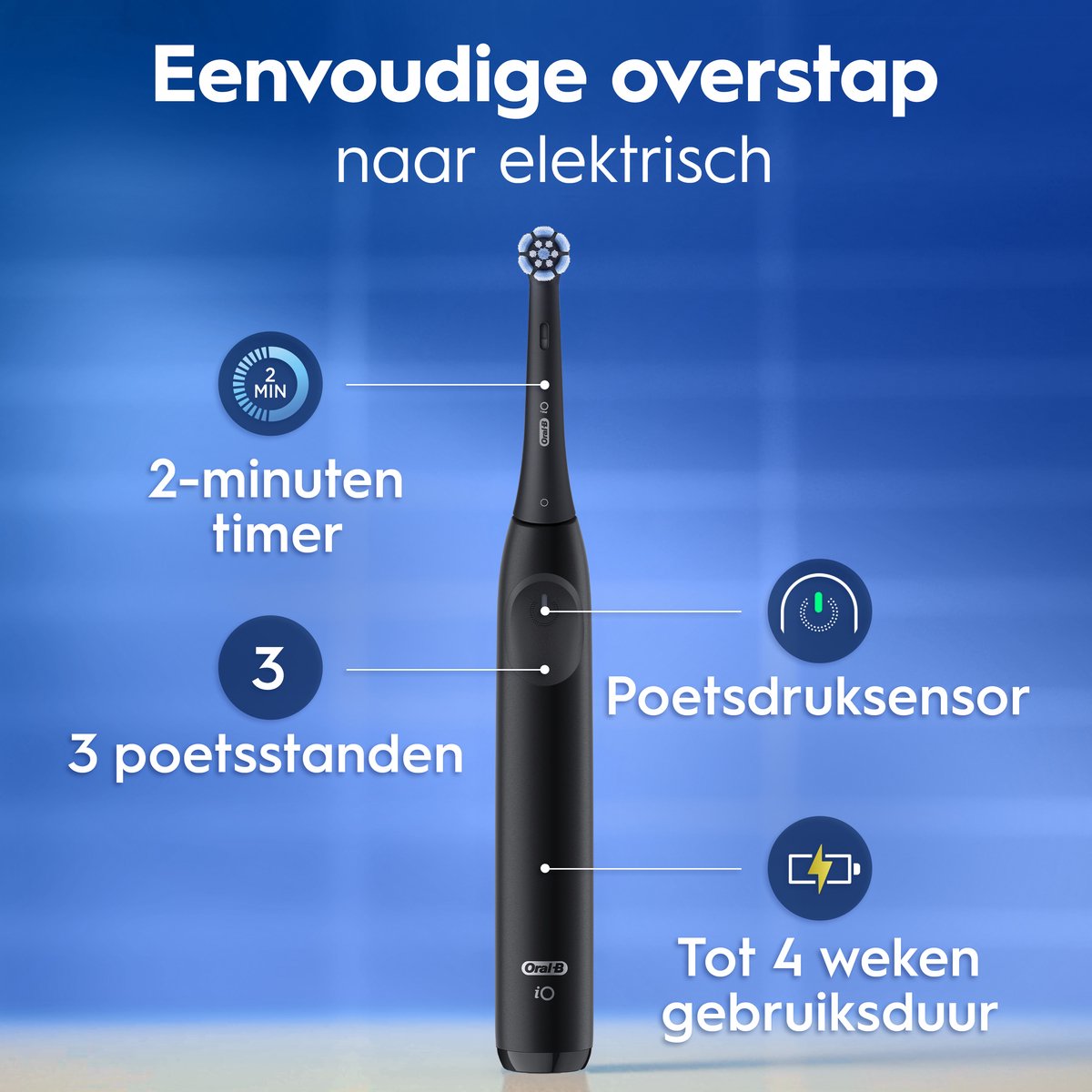 Oral-B iO2 Elektrische Tandenborstels - Night Black & Calm Pink - 2 stuks — afbeelding 3