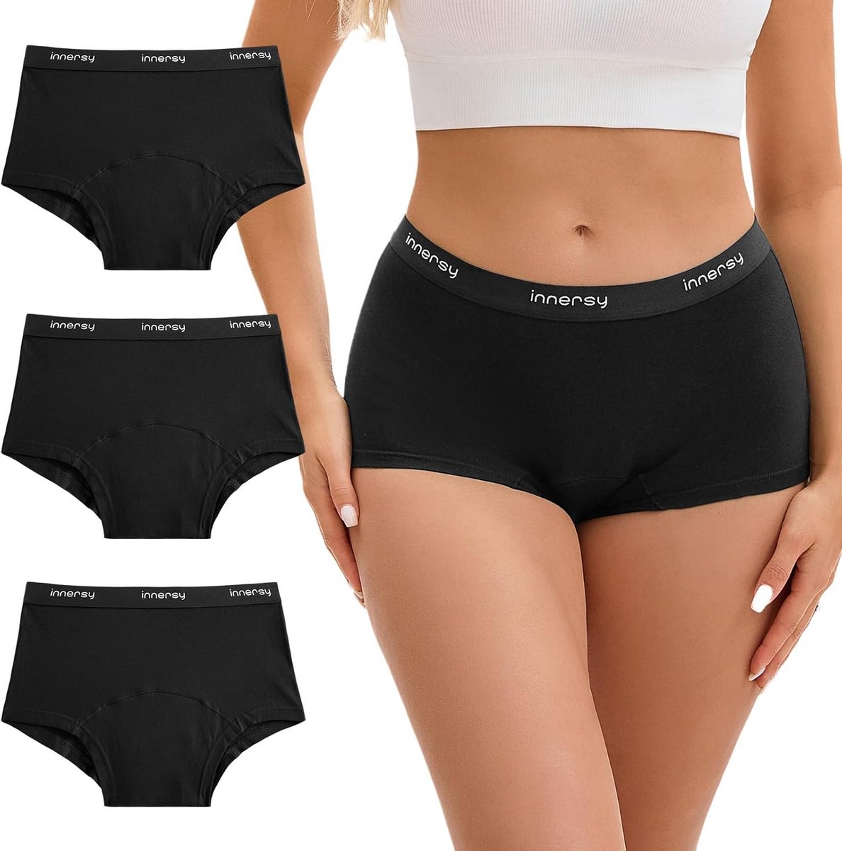 Menstruatieondergoed Boxershorts Katoen 3 Stuks voor Lichte Bloeding