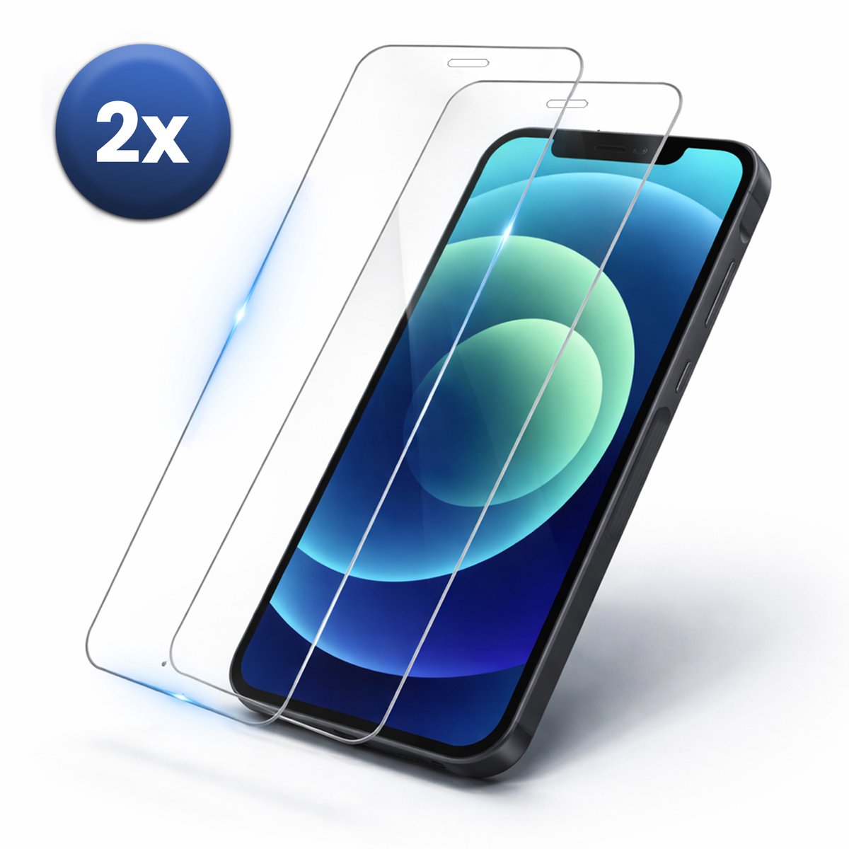 Screenprotector Geschikt Voor iPhone 13 / 13 Pro – 2-Pack – Gehard Glas 9H – Bubbelvrij – Case Friendly