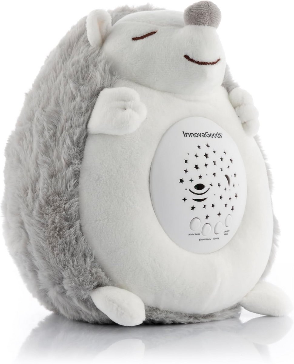 Pluchen Slaapknuffel Egel met Sterrenprojector en Witte Ruis