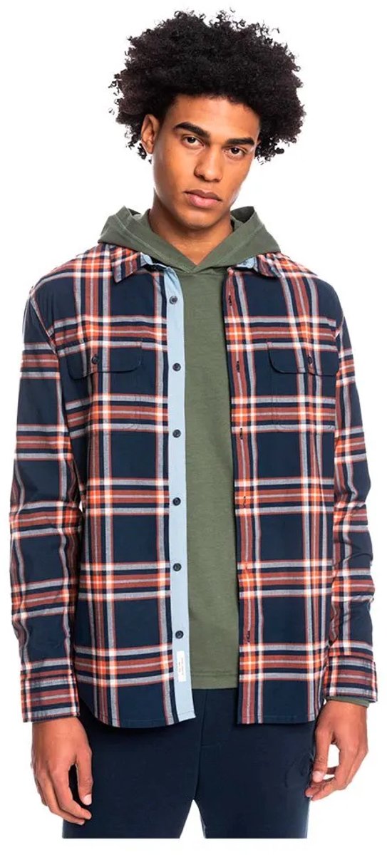 Quiksilver Kirkham Emea Overhemd Met Lange Mouwen S Man Marineblauw
