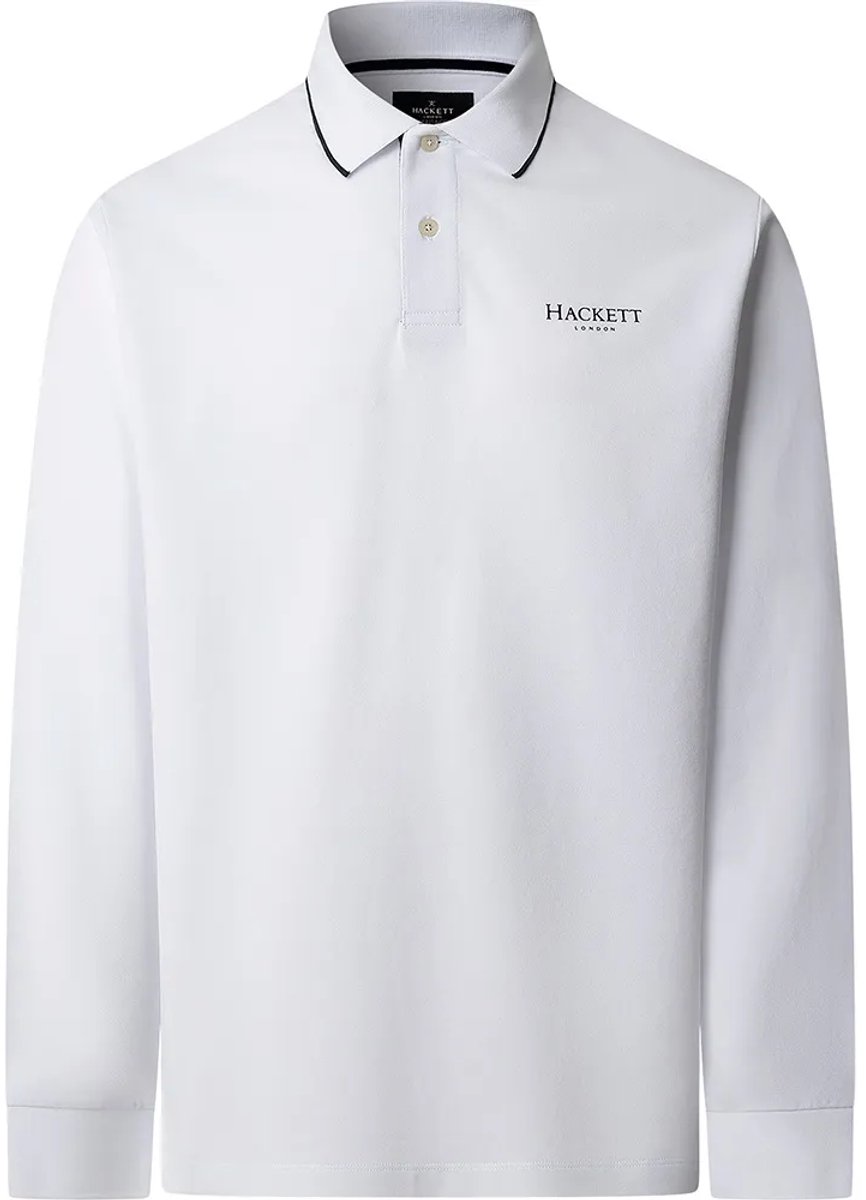 Hackett Heritage Ess Lange Mouw Poloshirt Wit S Man