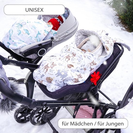 Voetenzak Baby Deken 90x90cm voor Autostoeltje of Kinderwagen Ademend en Licht Minky Grijs van Merkloos — afbeelding 4