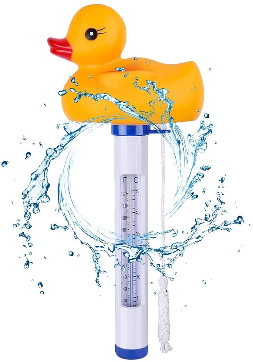 Drijvende waterthermometer met koord voor zwembad, bad, spa en vijver tot 50°C