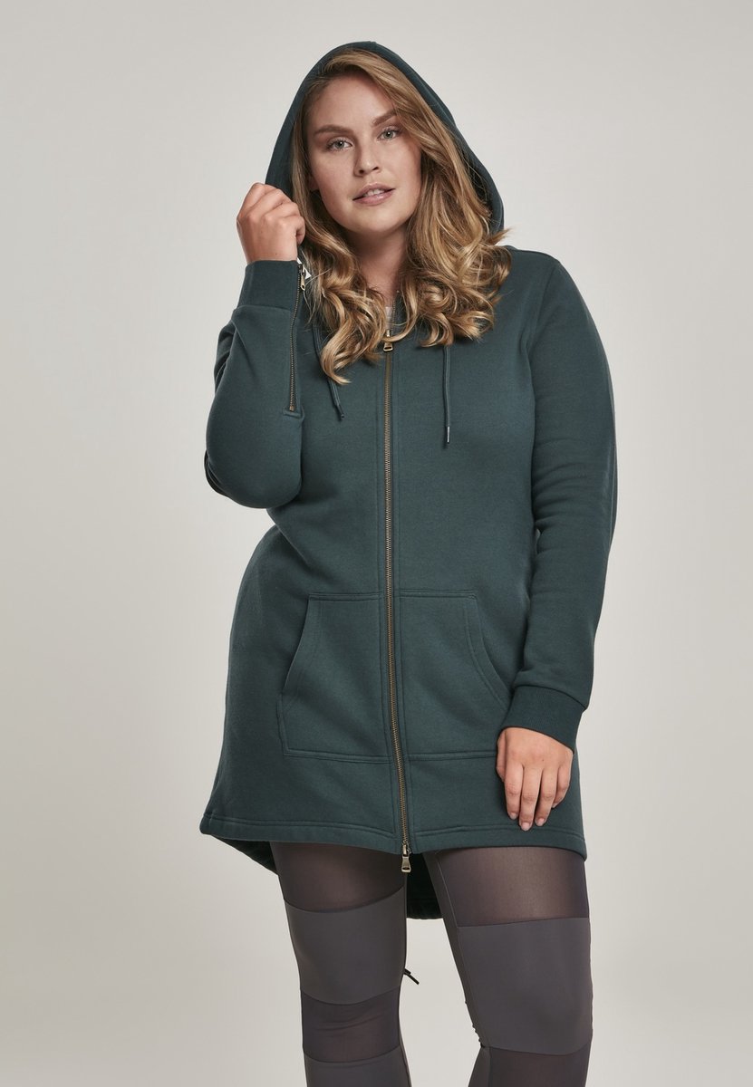 Urban Classics Sweat Parka Vest met capuchon 4XL Groen