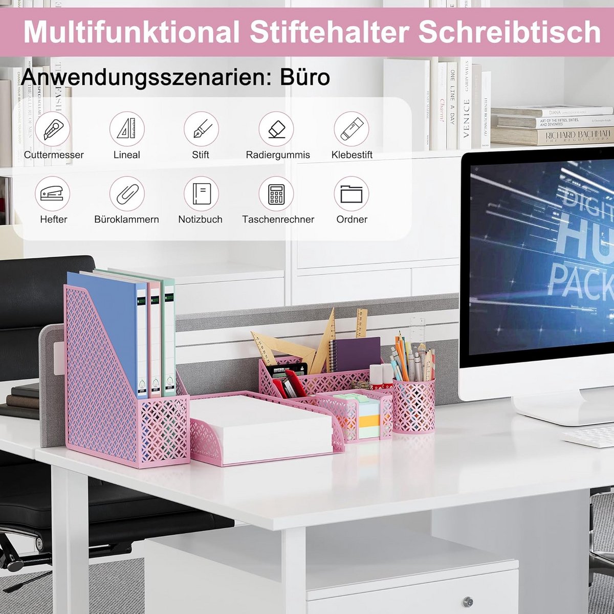5-Delige Bureau Organizer Set met Hangende File Organizer voor Thuis en Kantoor