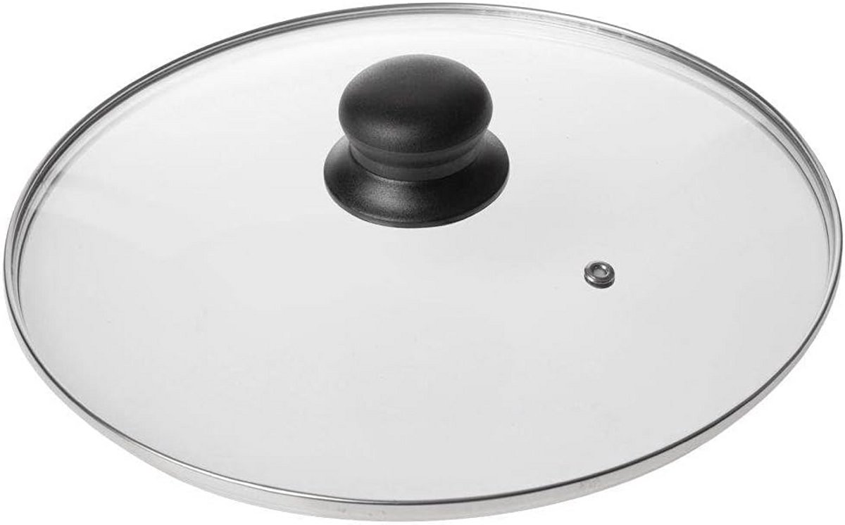 Glazen Pannendeksel Ø 28 cm - Universeel met Stalen Rand en Handvat