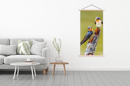 Porte-affiche avec affiche - Affiche scolaire - Vogels - Branche - Portrait - 90x180 cm - lattes vierges