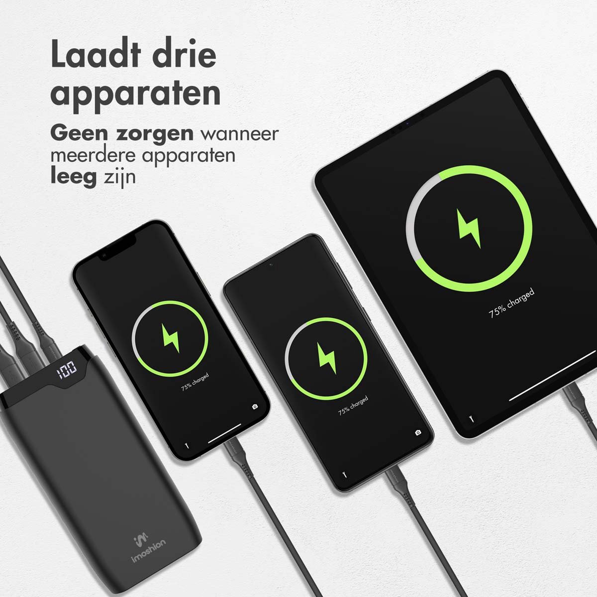 imoshion Powerbank 20000 mAh Snellader Zwart - afbeelding 2