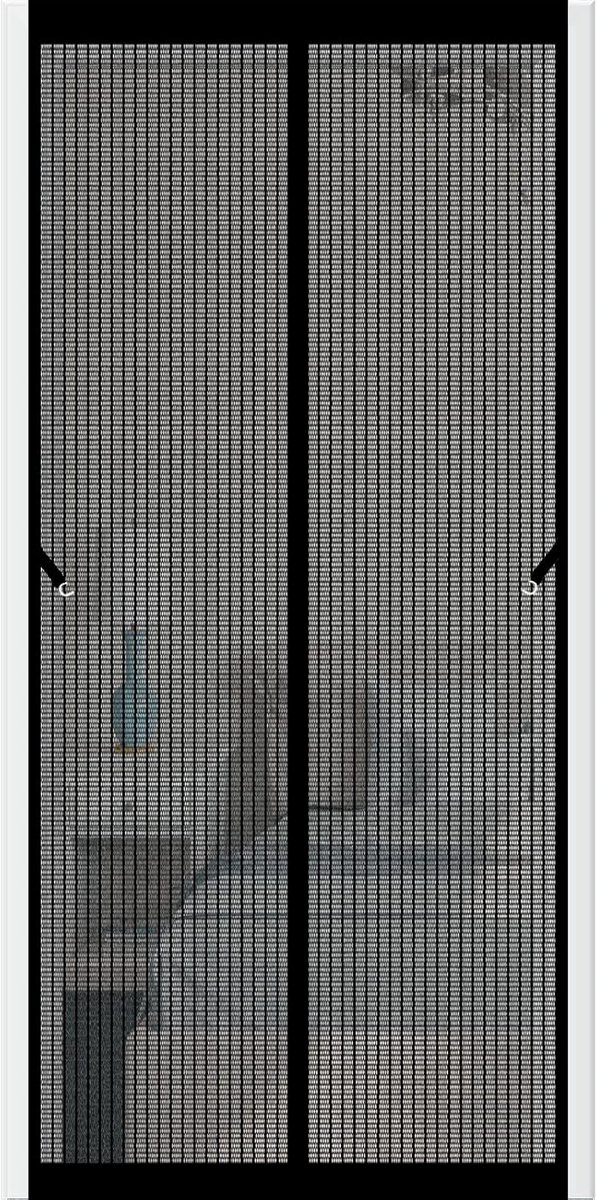 Magnetisch Hor voor Deur 100x180 cm Zwart - Eenvoudig Openen en Sluiten