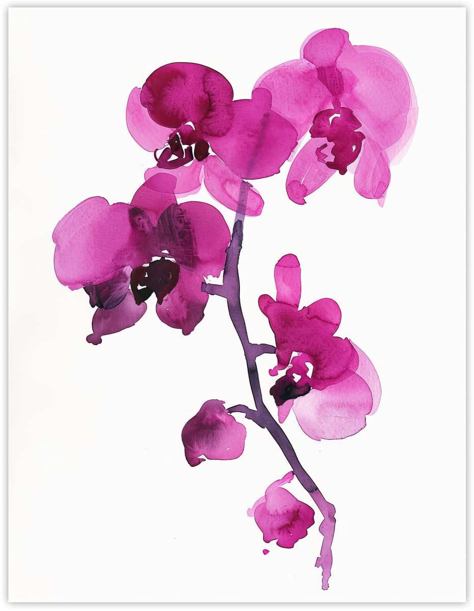 Unyqoos Abstracte Bloemen Waterverf Poster voor Woonkamer in Grote Formaat, roze-wit