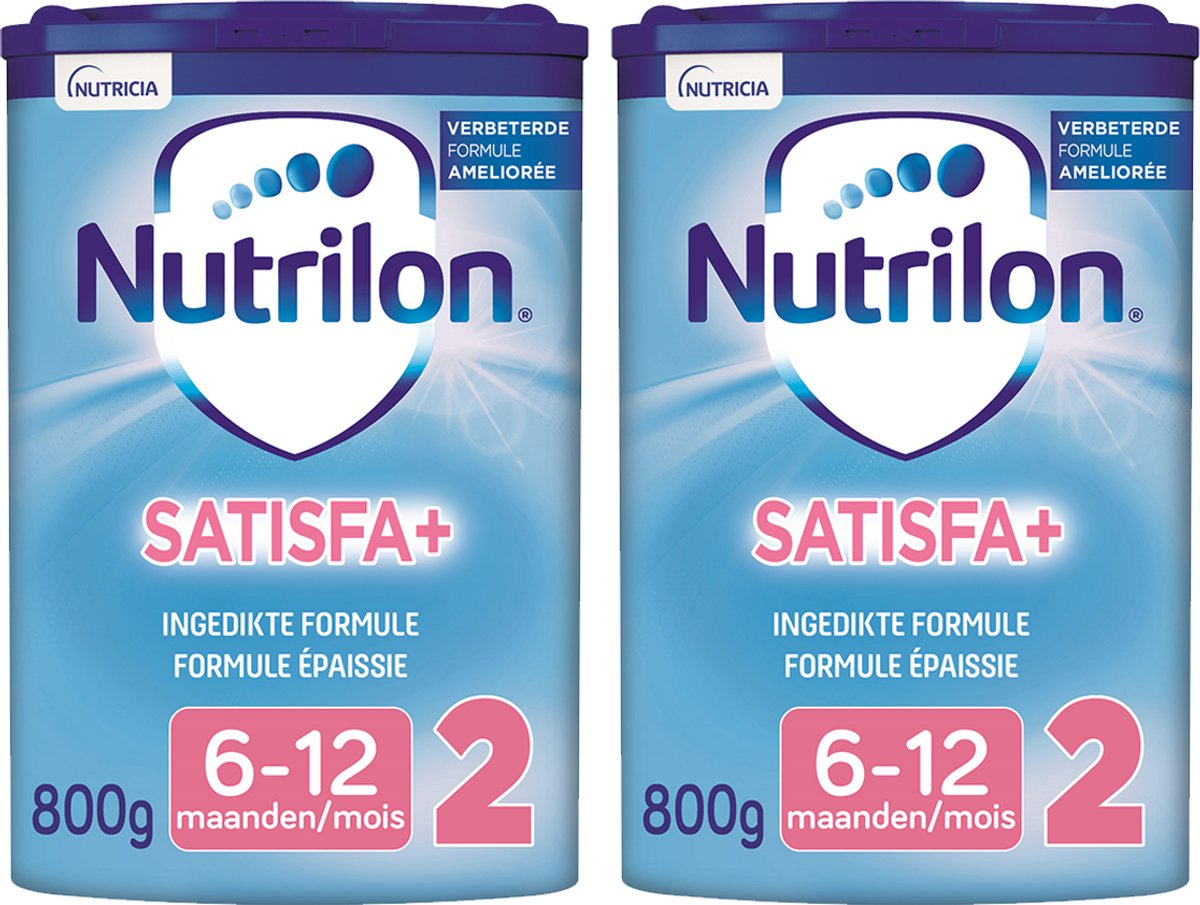 Nutrilon Satisfa+ 2 - Ingedikte Opvolgmelk - Baby 6-12 maanden - Babymelk in Poeder voor Flesvoeding - 2 x 800g