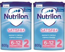 Nutrilon Satisfa+ 2 – Ingedikte Opvolgmelk – Baby 6-12 maanden – Babymelk in Poeder voor Flesvoeding – 2 x 800g