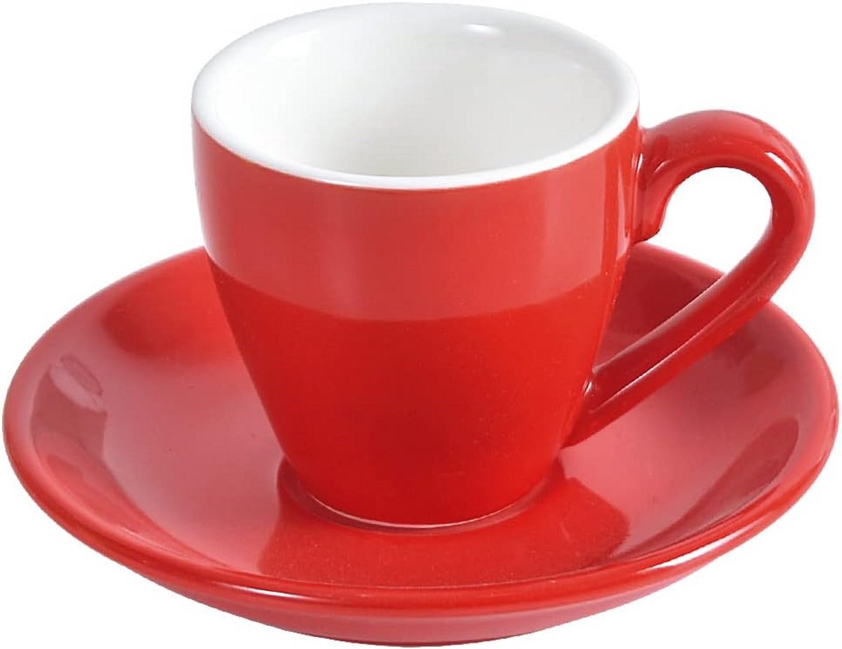 Porseleinen Espresso Kopje met Schotel - 80ml / 2.7oz, Perfect voor Espresso