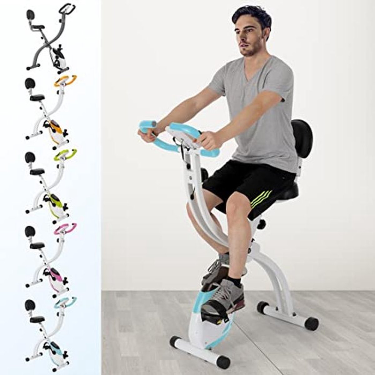 Fietsen Opvouwbare Fitnessfiets met Hartslagmeter en LCD - afbeelding 2