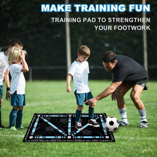 Antislip Voetstep Trainingsmat voor Verbetering van Dribbelen en Balcontrole - 60 x 90 cm van Merkloos — afbeelding 2