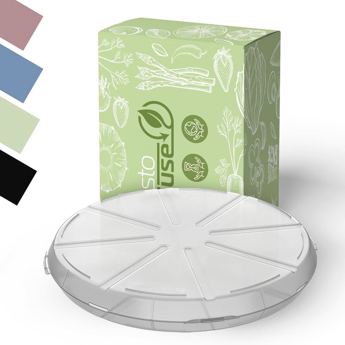Pizzabox ToGo - Herbruikbare pizzadoos in transparant, zwart, bruin, blauw, groen en rood