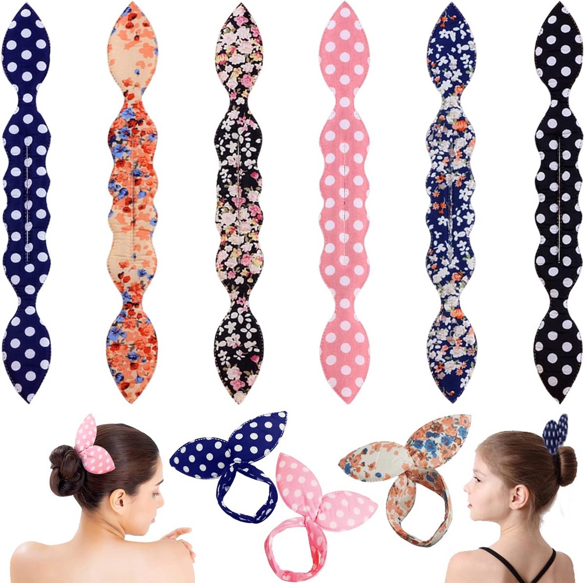 Haar Knot Maker Set - 6 Stuks Flexibele Donut Bun Maker voor Meisjes en Vrouwen
