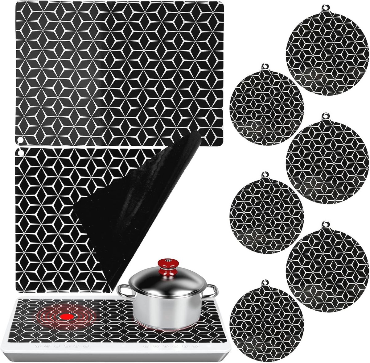 Siliconen Inductiebeschermingsmat - 8 stuks voor optimale bescherming