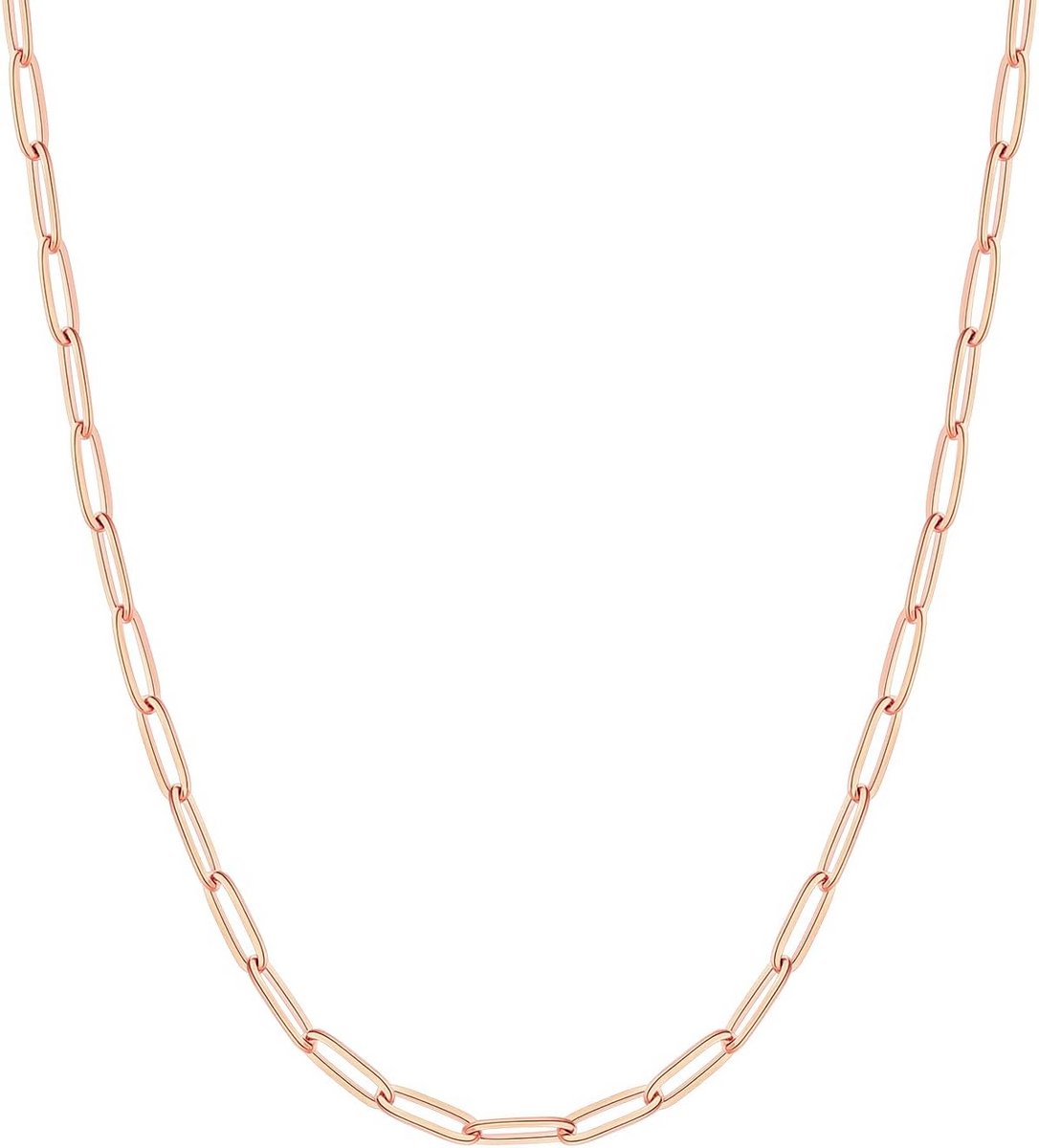 Paperclip Ketting Roestvrij Staal Verguld Dames Heren Unisex Sieraden (Verschillende Lengtes)