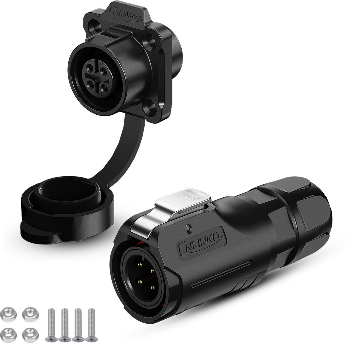 Industriële Waterdichte Connector - Snelle IP68 Ronde Stekker met PBT Kunststof Behuizing
