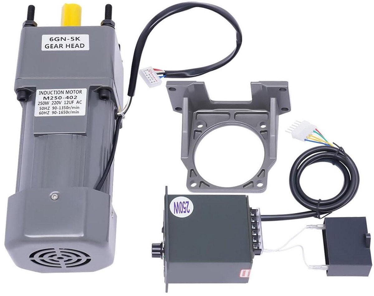 250W Traploos Regelbare Transmissiemotor 220V - Snelheidsregeling 0-270 TPM