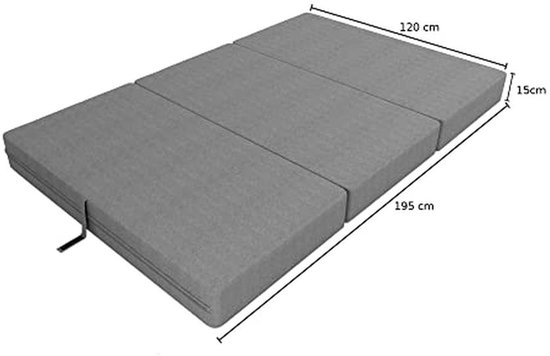Opvouwbaar Matras 3-Delig Campingbed Gastenbed Vloermatras Slaapmatras 120 x 195 cm van Merkloos — afbeelding 4