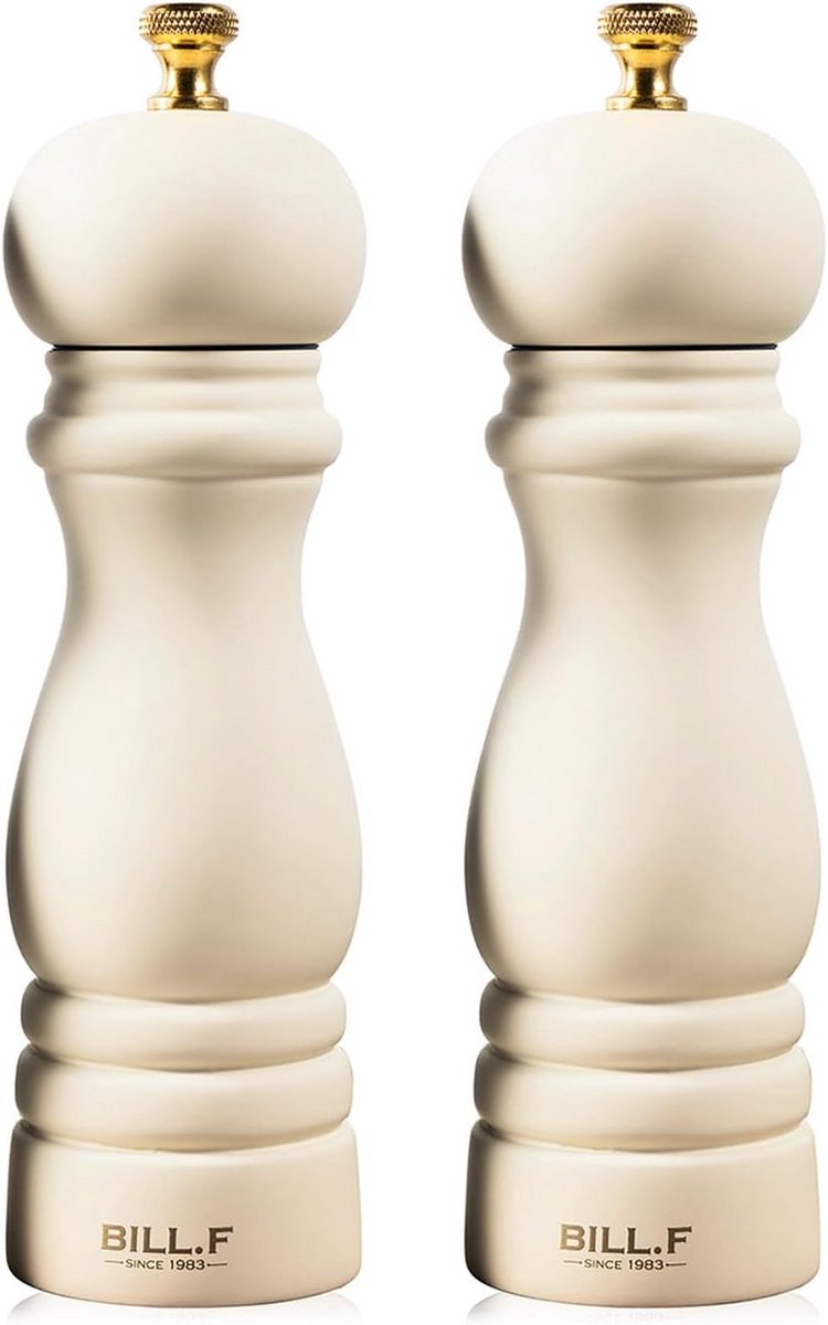 Set van 2 handmatige zout- en pepermolens met verstelbare keramische slijper - 17,5 cm