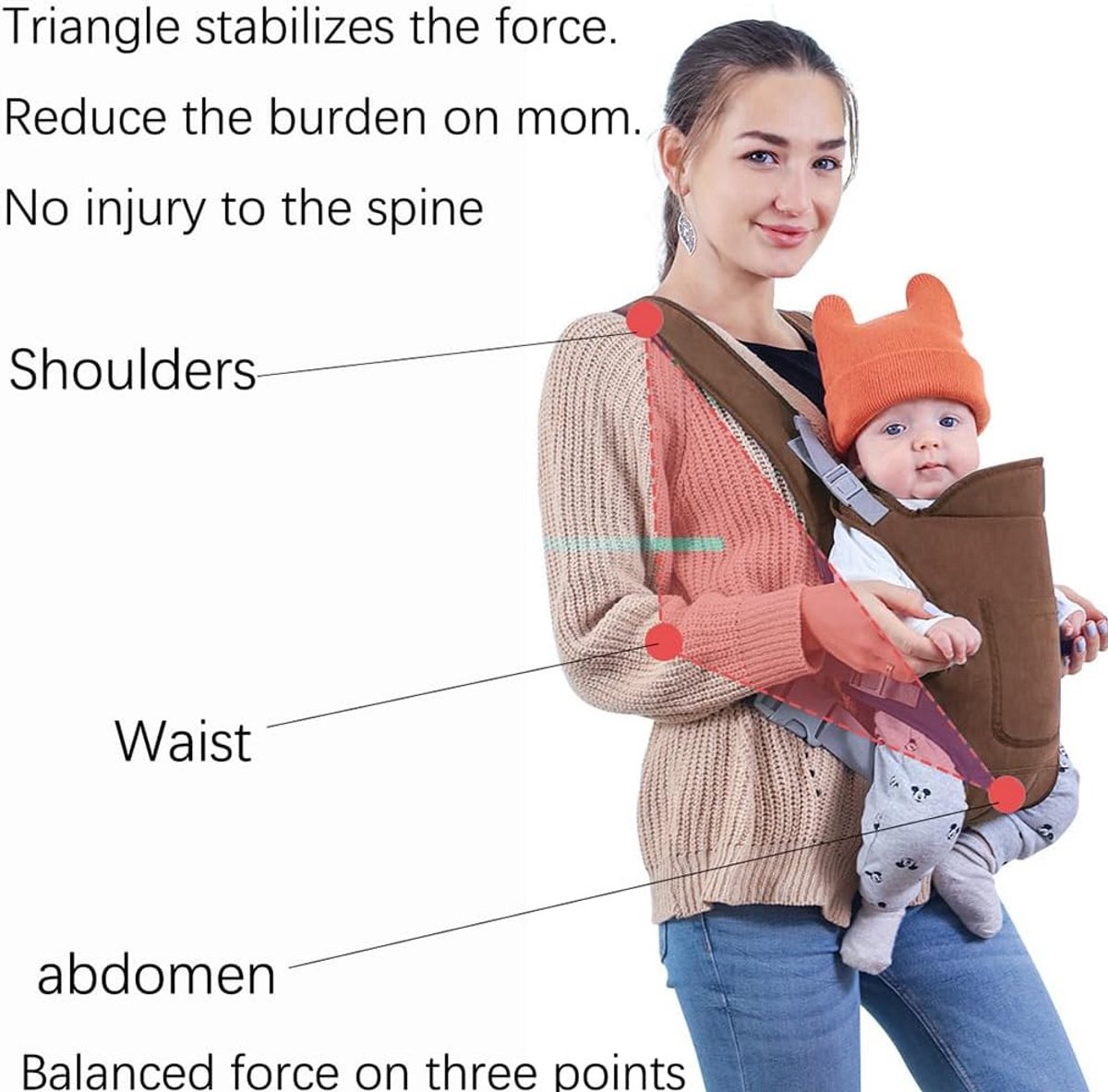 Verstelbare 4-in-1 Elastische Babydrager met Meerdere Draagposities