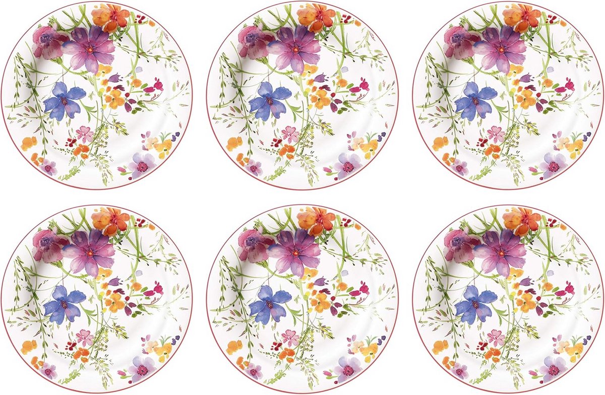 Ontbijtborden set van 6 - 21,5 cm porselein