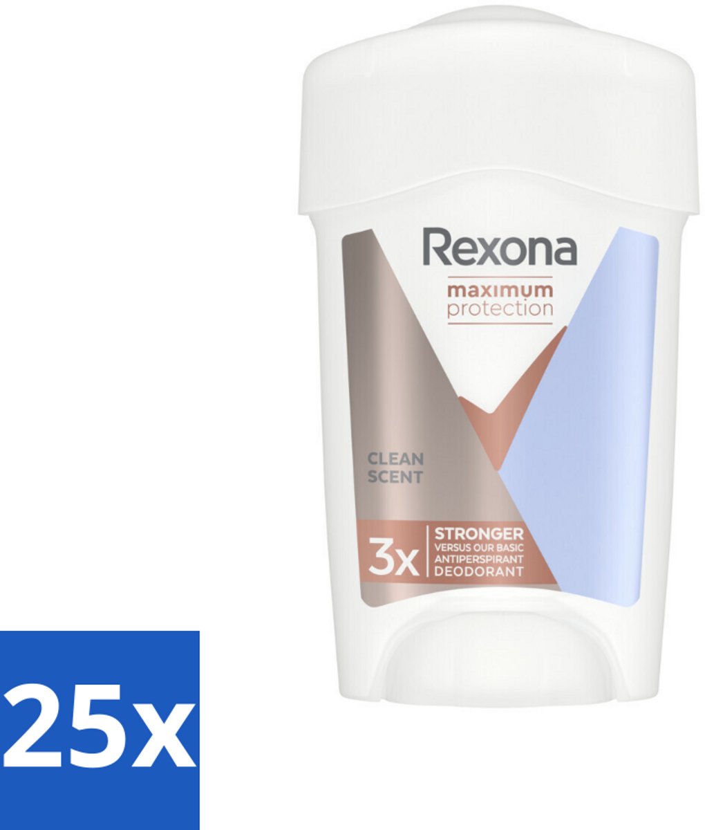 Rexona - Deodorant Stick - Women Maximum Protection Clean Scent - Anti-transpirant - 45 ml - Bulkverpakking - 25 stuks