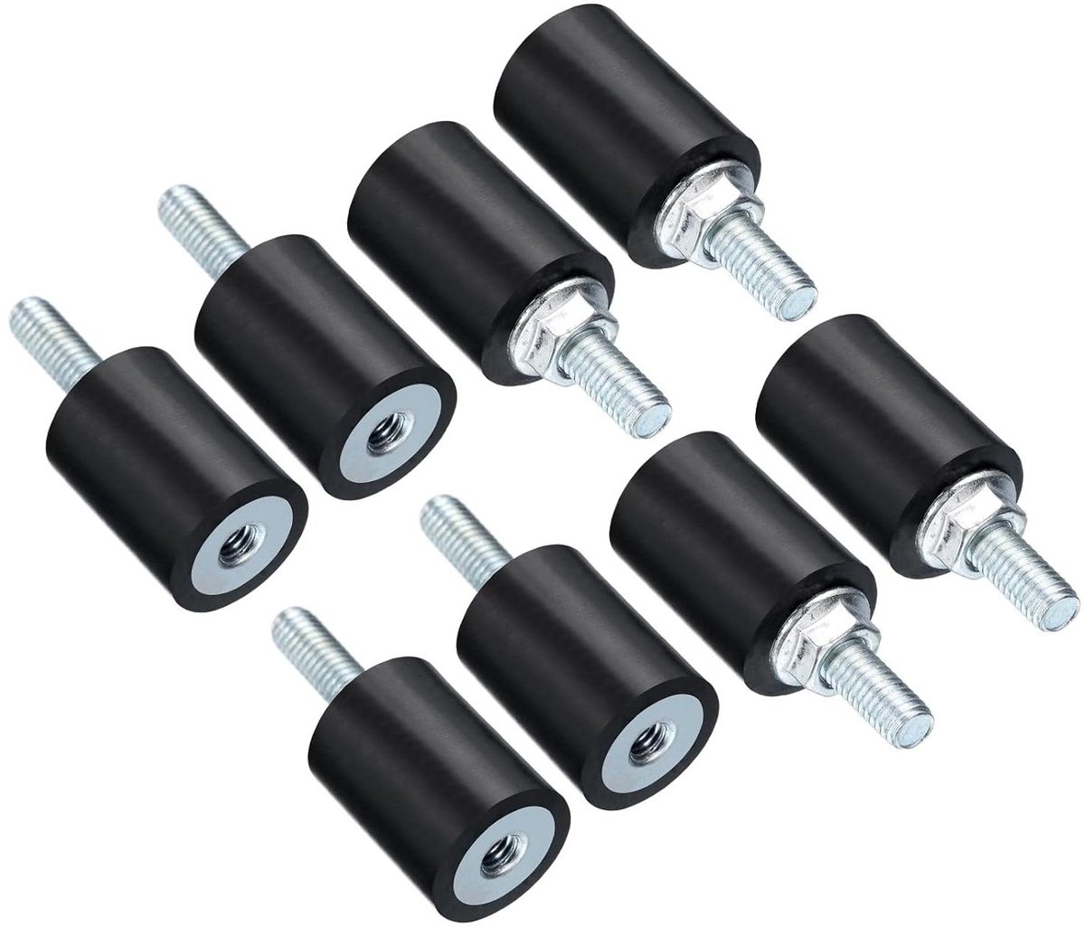 Provento - Rubberen isolatiehouders M5 x 15 mm met schroeven, schokdemper trillingen, cilindrisch verzinkt - set van 8 stuks