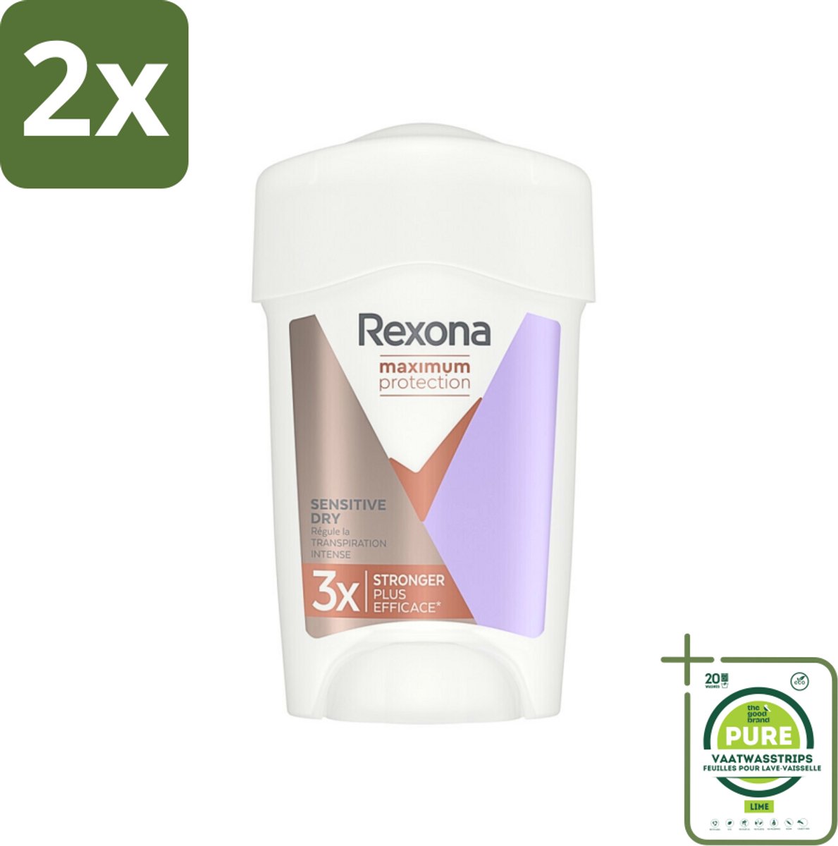 Rexona Women - Deodorant Stick - Maximum Protection Sensitive Dry - Extra Bescherming - 45 ml - Voordeelverpakking - 2 stuks - Rexona deodorant - Anti-transpirant