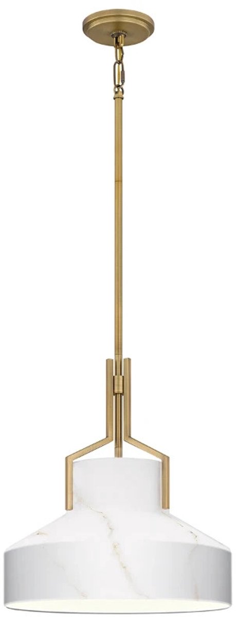 Quoizel LED Hanglamp Brecken | 2X E27 Max 60W | Old Bronze and Cased Opal glass Shade