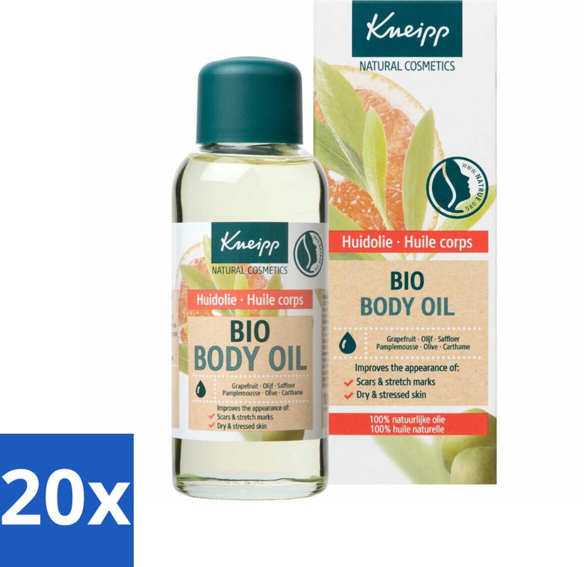 Kneipp - Huidolie - Bio - Voor striae & littekens - 100 ml - Bulkverpakking - 20 stuks