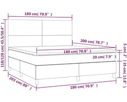 vidaXL - Boxspring - met - matras - en - LED - fluweel - zwart - 180x200 - cm