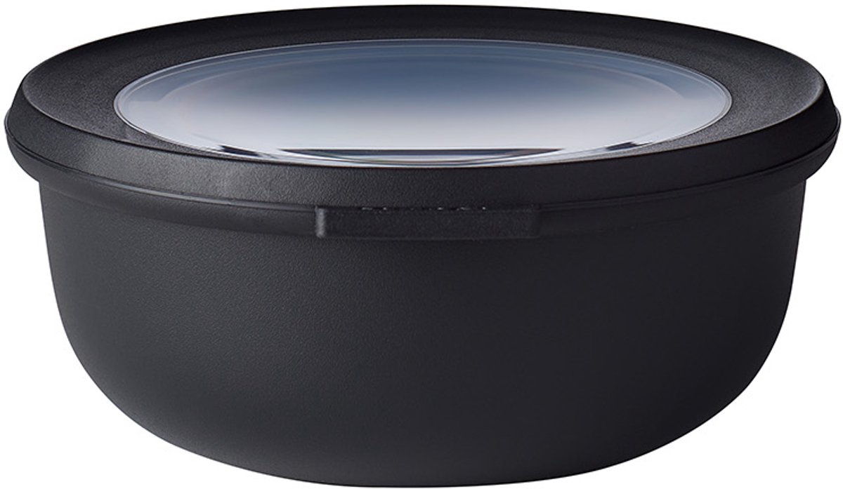 Mepal – Multikom Cirqula rond 750 ml – Mag in de vriezer, magnetron en vaatwasser – Nordic black – Geschikt als meal prep bakje, vershoudbakje, bewaardoos