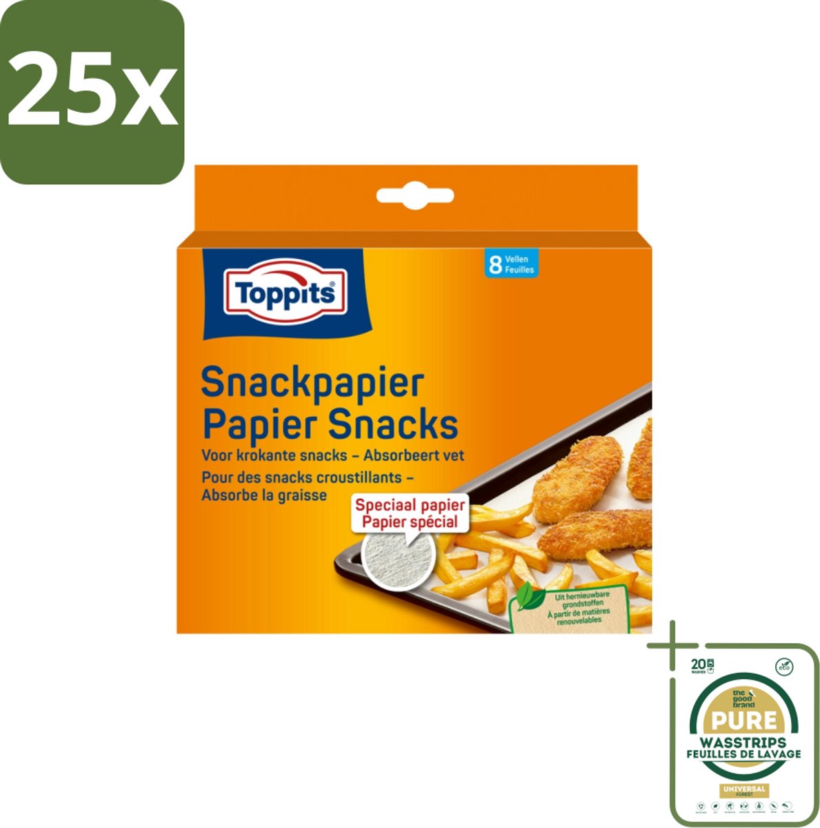 25 x Toppits – Snackpapiervellen – 8 Zakjes - Grootverpakking - Koffiezetapparaat