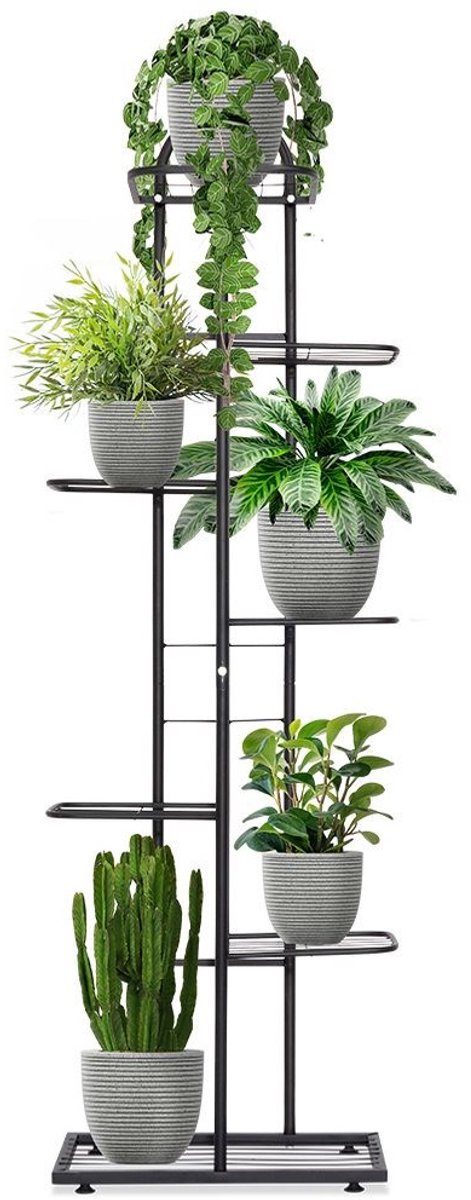 Plantenstandaard Metaal Zwart 7-Niveaus 138 cm - Plantenrek voor Bloempotten