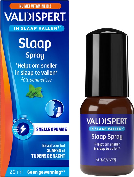 Valdispert Slaap Spray - Citroenmelisse helpt om sneller in slaap te vallen* - Vitamine B12 helpt vermoeiheid te verminderen* - Snelle opname - Suikervrij - 20 ml