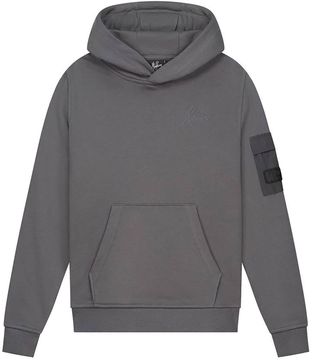 Malelions winter hoodie jongens - grijs - nylon, zak